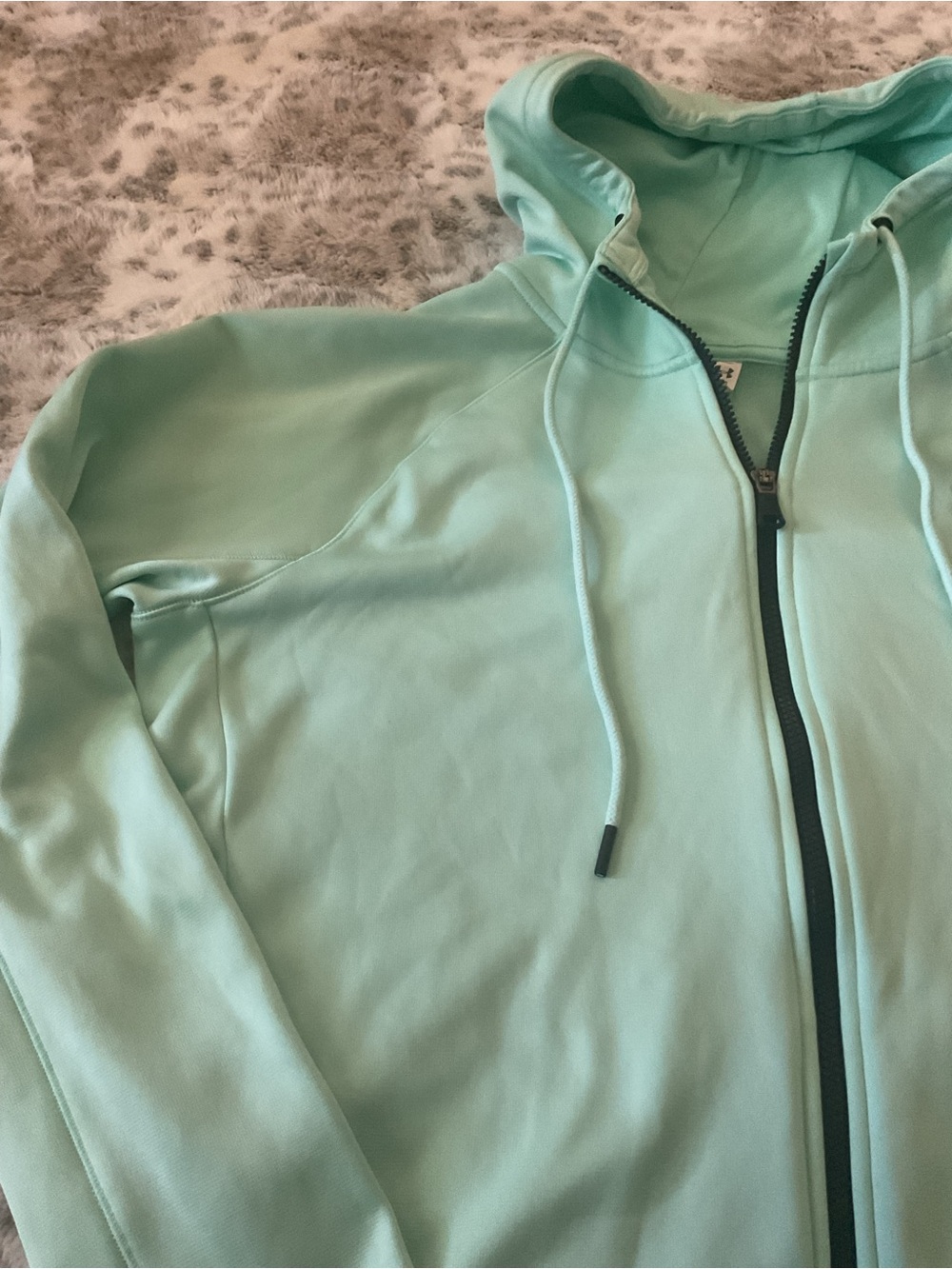 Women’s Under Armour Mint Turquoise Zip Jacket with Black Zipper Trim size L - Picture 3 of 12